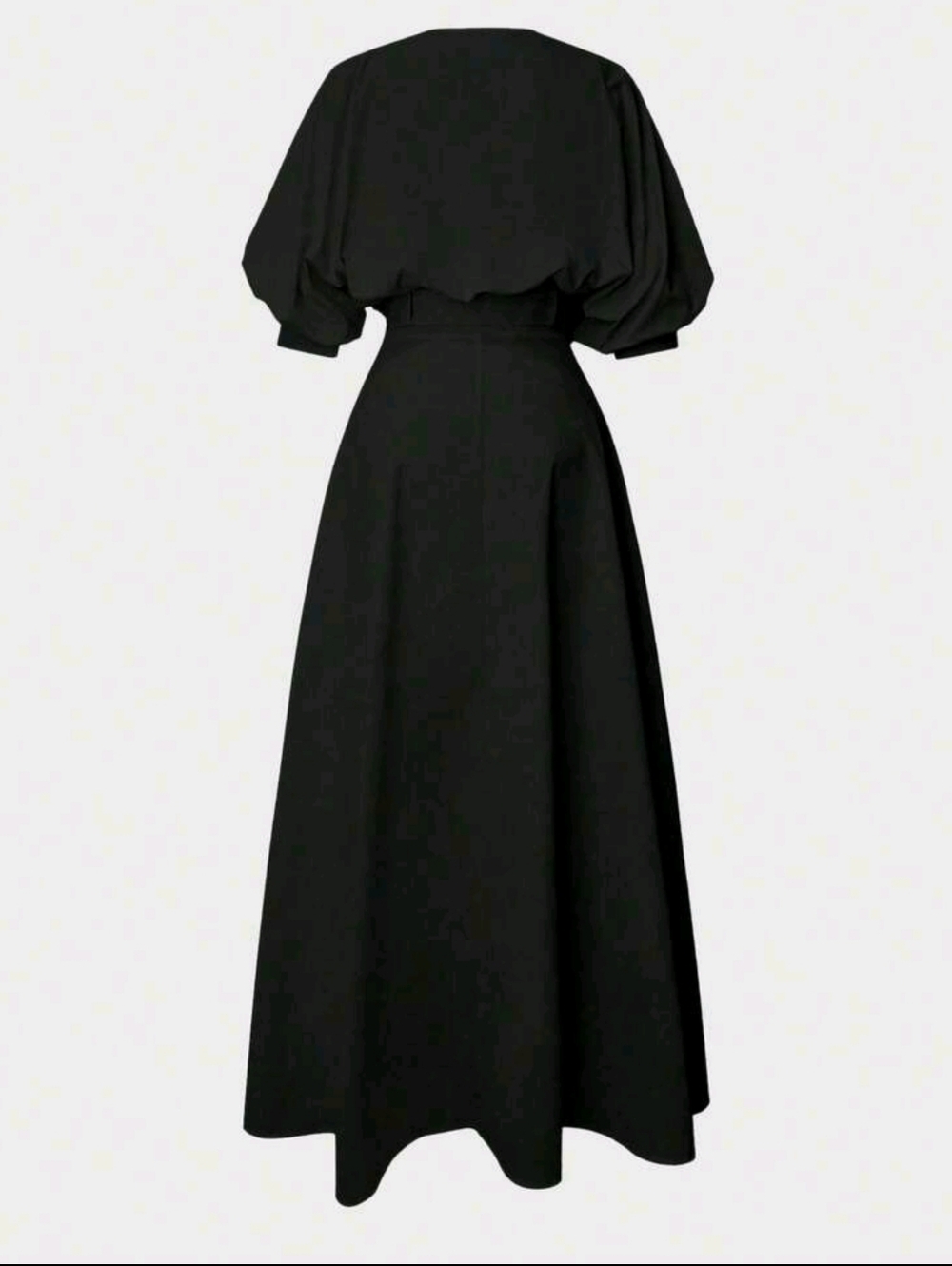 Elegant Black Balloon-Sleeve Maxi Dress - Picture 8 of 8